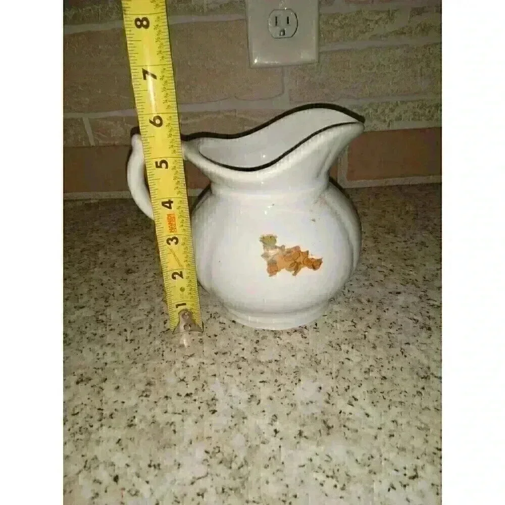 Vintage McCoy USA Ivory Small Pitcher 7528 PRETTY!